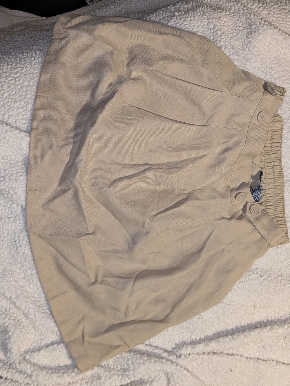 Chaps Beige A-Line Skirt with Buttoned Waist